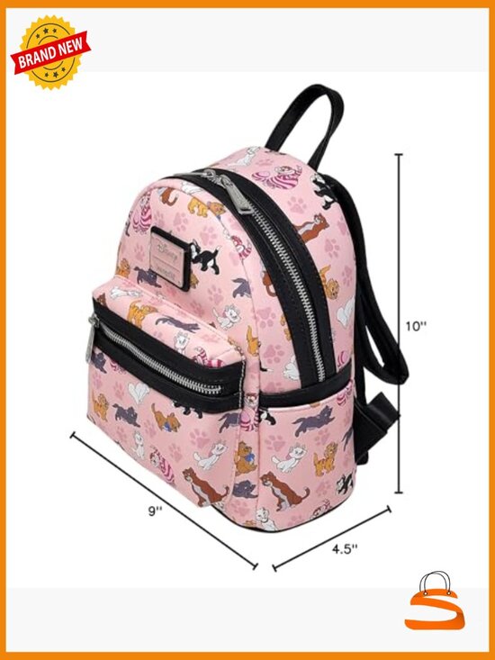 Disney Cats All Over Print Mini Backpack Faux Leather Handbag main image 6